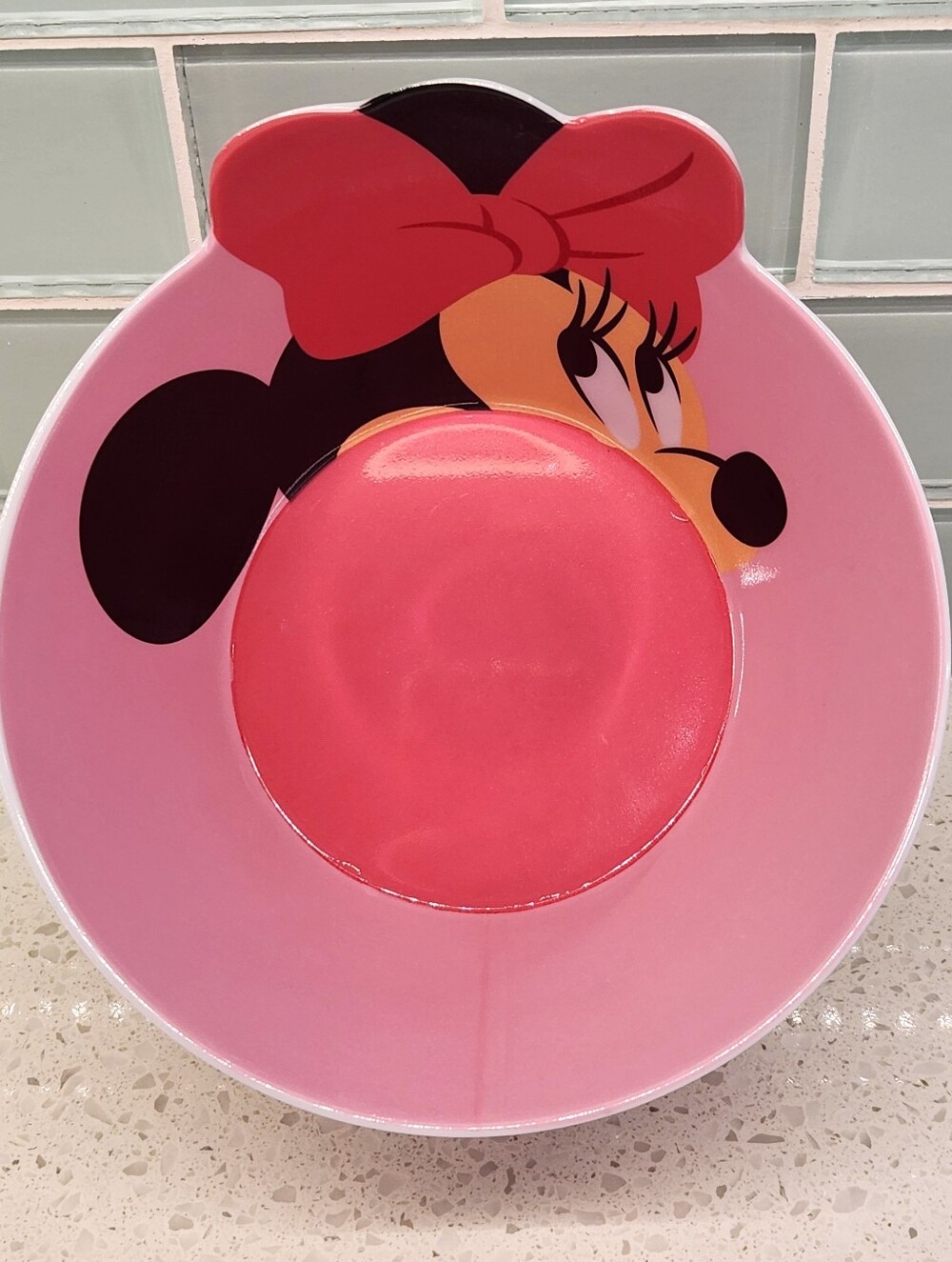 Disney Store Minnie Mouse 3D  Ears & Bow Figural Melamine Toddler Bowl
